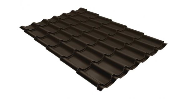 Металлочерепица классик 0,5 Satin RR 32 темно-коричневый купить в Домодедово