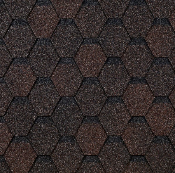 Гибкая черепица EURASIA Docke, Коллекция ШЕСТИГРАННИК Коричневый купить в Домодедово