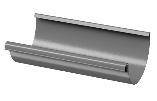 Желоб полукруглый D125 3 м Döcke STAL PREMIUM Графит, (RAL 7024) купить в Домодедово