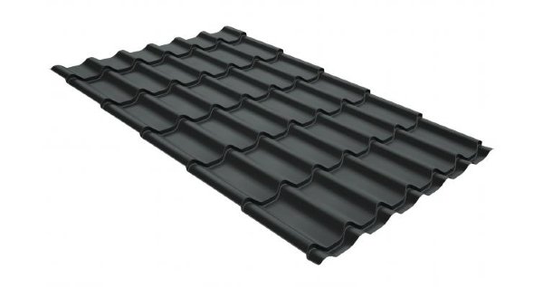 Металлочерепица классик GL 0,5 GreenCoat Pural Matt RR 23 темно-серый (RAL 7024 мокрый асфальт) купить в Домодедово