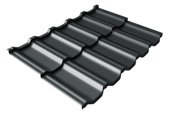 Металлочерепица модульная Квинта Uno Grand Line c 3D резом 0,5 GreenСoat Pural Matt RR2Н3 (RAL 7016 антрацитово-серый) купить в Домодедово