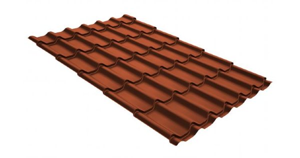 Металлочерепица классик GL 0,5 GreenCoat Pural RR 750 кирпично-красный (RAL 8004 терракота) купить в Домодедово