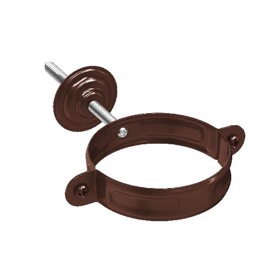 Водосток Aquasistem, система 125x90 - Комплект крепления трубы RAL 8017 Коричневый купить в Домодедово