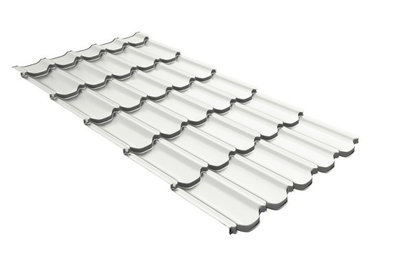 Металлочерепица квинта плюс с 3D резом 0,45 PE RAL 9003 сигнальный белый купить в Домодедово
