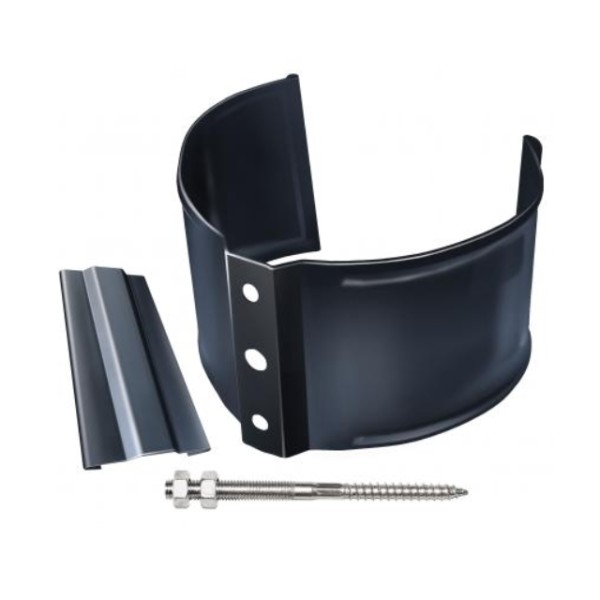 Водосток Grand Line 125x90 – Хомут трубы (на кирпич) RAL 7024 купить в Домодедово