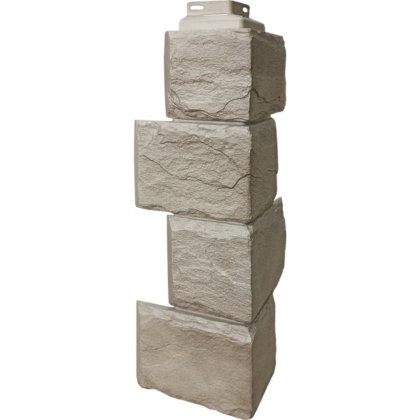 Цокольный сайдинг FineBer – Серия “Камень природный”, Угол наружный Песочный купить в Домодедово