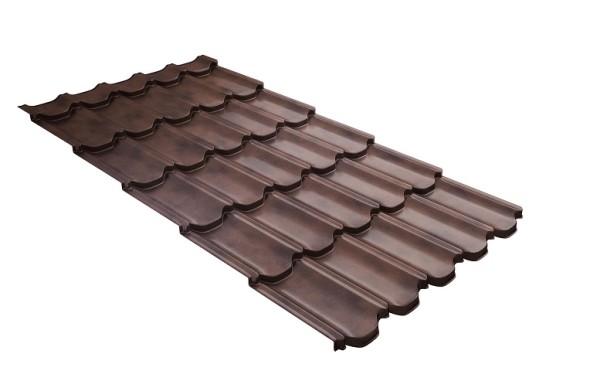 Металлочерепица квинта плюс с  3D резом 0,45 Safari Twincolor Brown купить в Домодедово