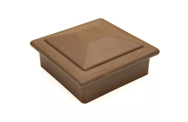 Крышка верхняя фигурная ПВХ для столба Deckart 100х100 Шоколад купить в Домодедово