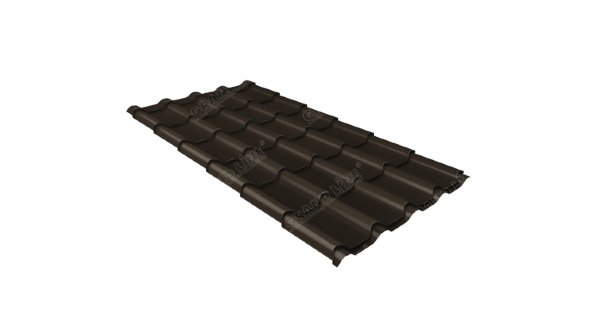 Металлочерепица камея GL 0,5 GreenCoat Pural matt RR 32 темно-коричневый (RAL 8019 серо-коричневый) купить в Домодедово