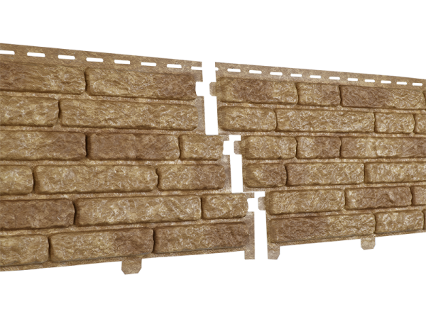 Фасадная панель Ю-пласт Стоун Хаус Кварцит Тёмно-бежевый купить в Домодедово