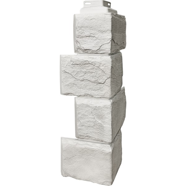 Цокольный сайдинг FineBer – Серия “Камень природный”, Угол наружный Жемчужный купить в Домодедово