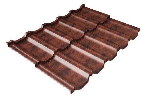 Металлочерепица модульная Квинта Uno Grand Line c 3D резом 0,45 Safari Twincolor Brown купить в Домодедово