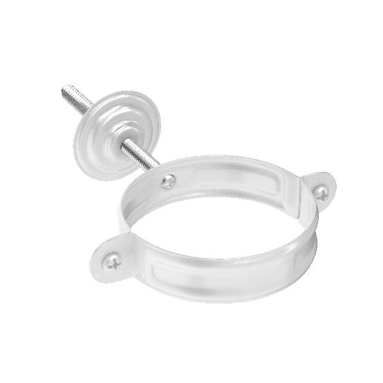 Водосток Aquasistem, система 125x90 - Комплект крепления трубы RAL 9003 Белый купить в Домодедово