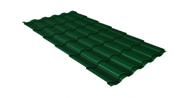 Металлочерепица кредо 0,5 Satin RAL 6005 зеленый мох купить в Домодедово