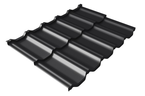 Металлочерепица модульная Квинта Uno Grand Line c 3D резом 0,5 Quarzit lite RAL 9005 черный купить в Домодедово