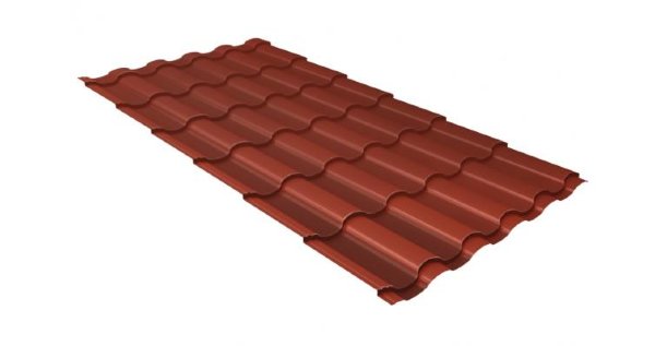 Металлочерепица кредо GL 0,5 Velur20 RAL 8004 терракота купить в Домодедово