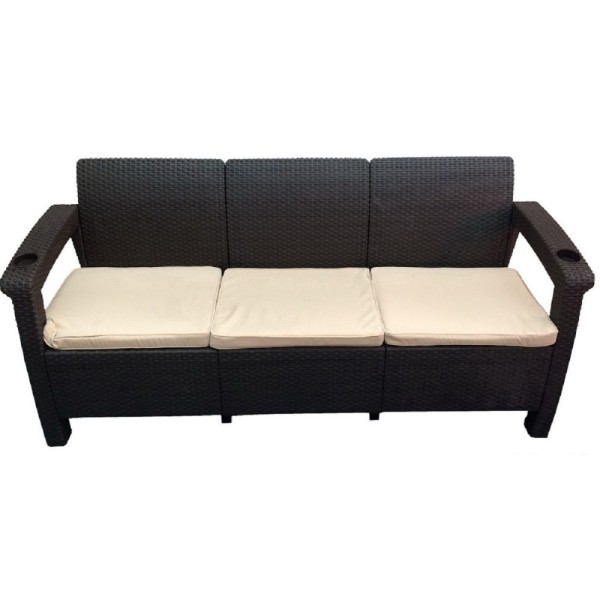 Трёхместный диван  Yalta Sofa 3 Seat венге купить в Домодедово