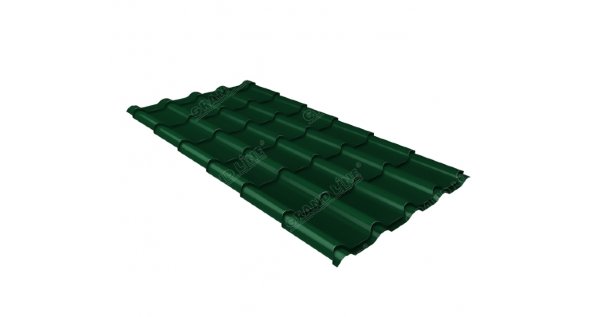 Металлочерепица камея 0,5 Satin RAL 6005 зеленый мох купить в Домодедово