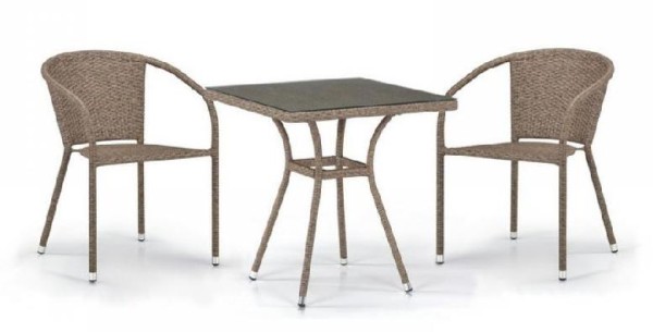 Комплект плетеной мебели AFINA из иск. ротанга T282BNT/Y137C-W56 Light Brown 2Pcs купить в Домодедово