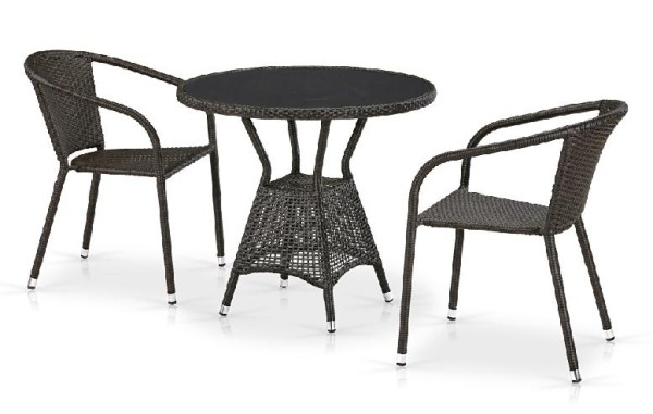 Комплект плетеной мебели AFINA из иск. ротанга T707ANS/Y137C-W53 Brown 2Pcs купить в Домодедово
