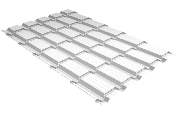 Металлочерепица GL квадро профи 0,5 Satin RAL 9003 сигнальный белый купить в Домодедово