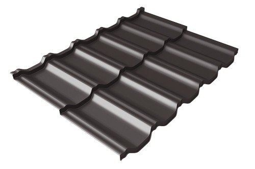 Металлочерепица модульная Квинта Uno Grand Line c 3D резом 0,5 Satin Мatt RR 32 темно-коричневый купить в Домодедово