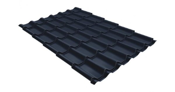 Металлочерепица классик 0,5 Satin RAL 7024 мокрый асфальт купить в Домодедово