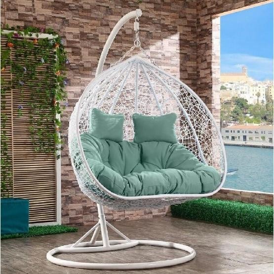 Кресло Подвесное из искусственного ротанга AFM-109A White/Green купить в Домодедово