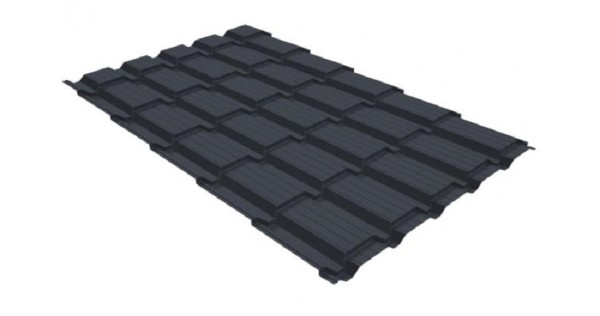 Металлочерепица GL квадро профи 0,5 GreenCoat Pural RR 23 темно-серый (RAL 7024) мокрый асфальт купить в Домодедово