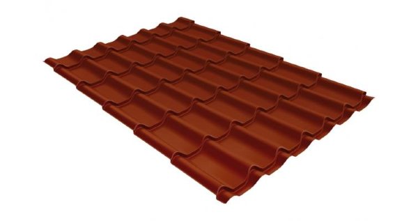Металлочерепица классик GL 0,5 Velur20 RAL 8004 терракота купить в Домодедово