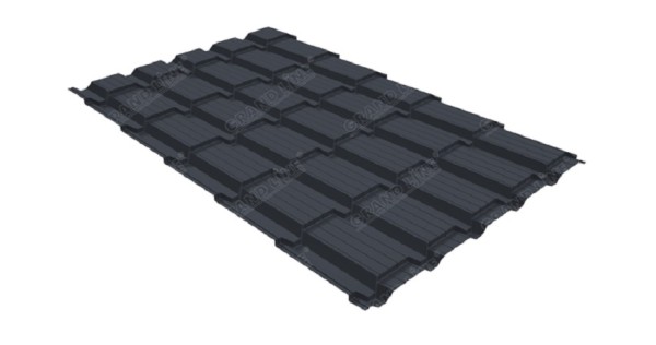 Металлочерепица GL квадро профи 0,5 Satin RAL 7024 мокрый асфальт купить в Домодедово
