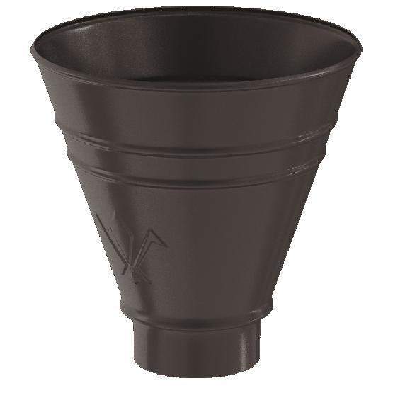 Водосток Aquasistem, система 125x90 - Воронка водосборная круглая RR 32 Тёмно-Коричневый купить в Домодедово