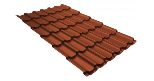 Металлочерепица квинта плюс 0,5 GreenCoat Pural RR 750 кирпично-красный (RAL 8004 терракота) купить в Домодедово