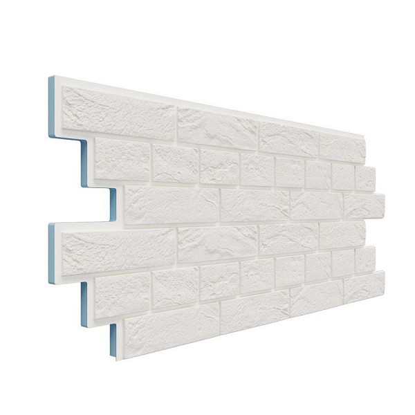 Фасадная термопанель Доломит Венецианский кирпич 20 мм Белоснежный купить в Домодедово